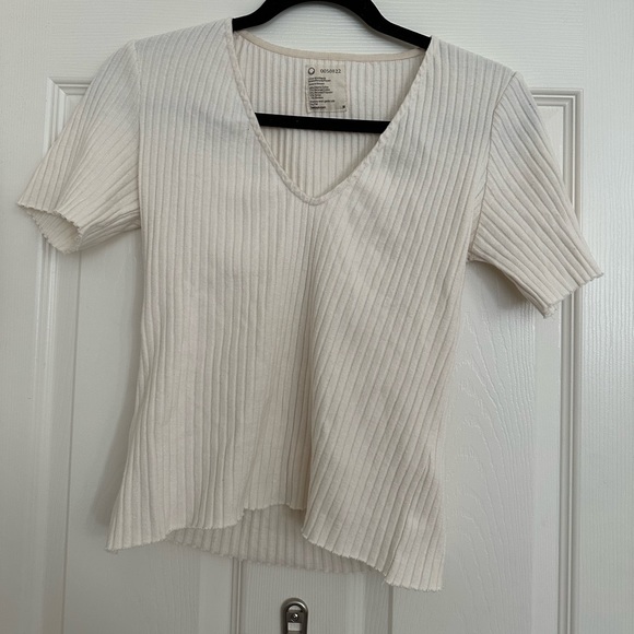 ForDays Ribbed V neck short sleeve tee - Picture 3 of 5